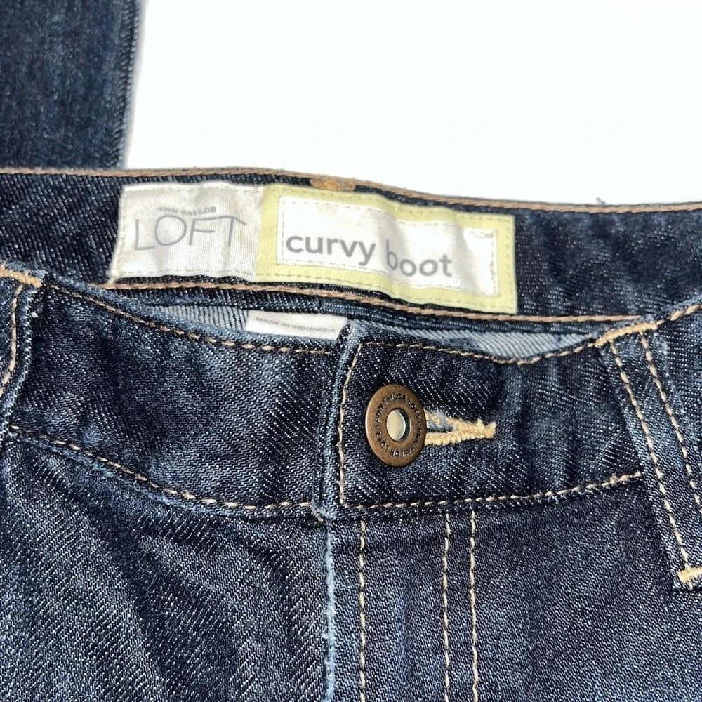 Loft Women's Jeans Curvy Boot Dark Blue Size 2 P - Picture 4 of 8